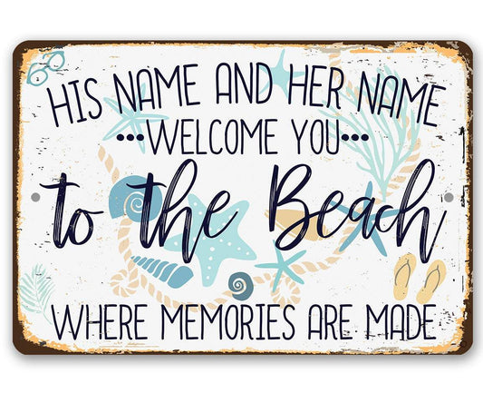 Personalized - Welcome You To The Beach - Metal Sign