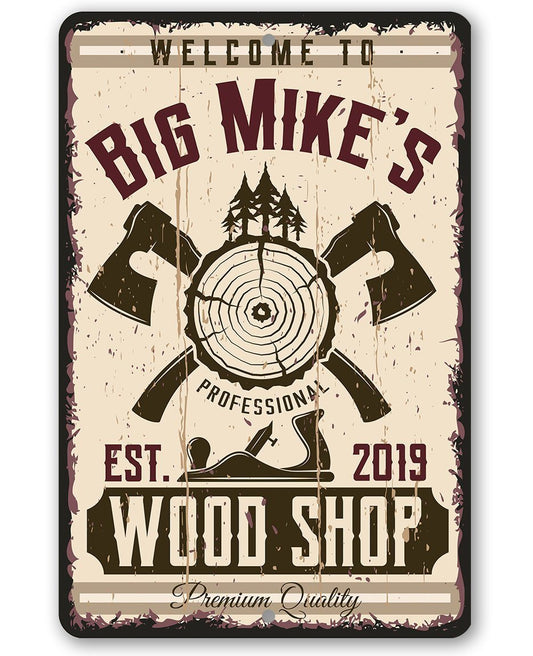Personalized - Wood Shop Design - Metal Sign