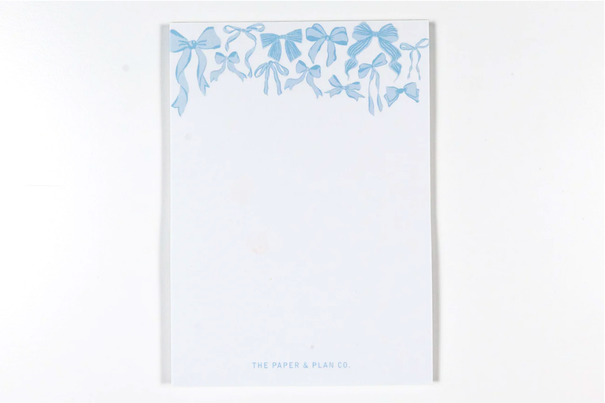 Blue Coquette Bows Notepad
