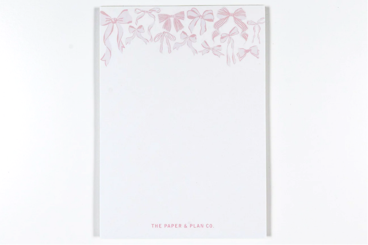 Pink Coquette Bows Notepad