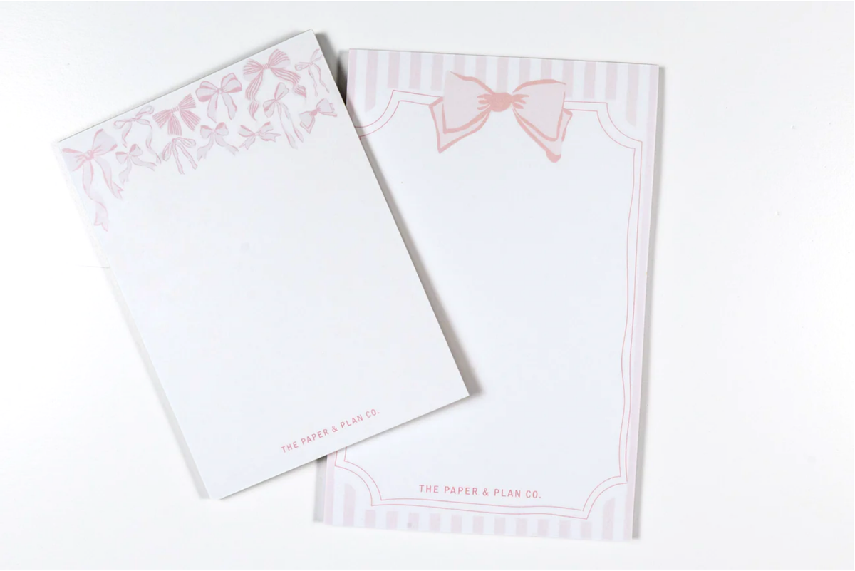 Pink Coquette Bow Notepad Set