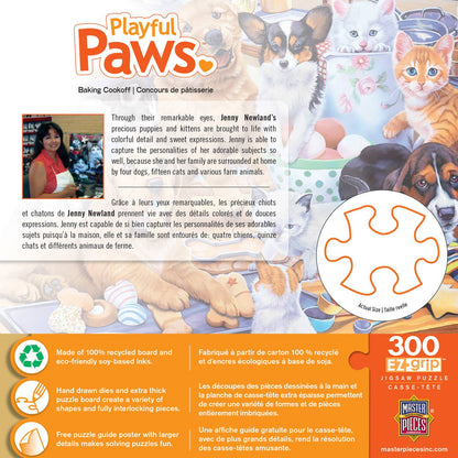 Playful Paws - Baking Cookoff 300 Piece EZ Grip Puzzle by MasterPieces | Adorable Kitten and Puppy Jigsaw Puzzle
