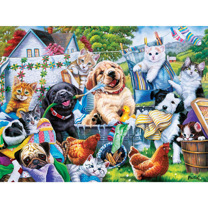 Playful Paws - Washing Time 300 Piece EZ Grip Puzzle by Masterpieces Puzzles