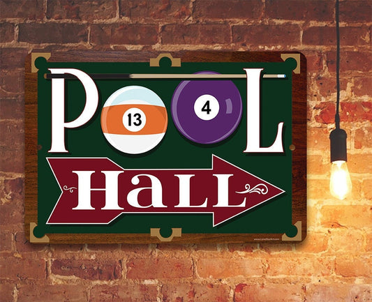 Pool Hall - Metal Sign