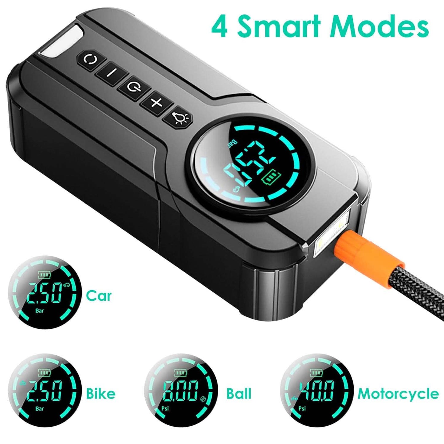 Portable Car Compressor Wireless Electric Air Pump 150 PSI with LED Light Otarealm