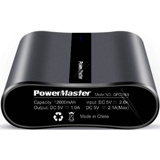Powermaster 12000mAh Portable Charger with Dual USB Ports 3.1A Output