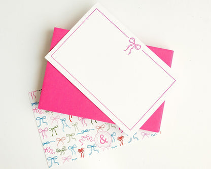 Pink Bow Notecard Set