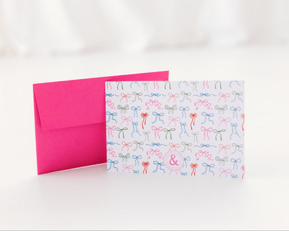 Pink Bow Notecard Set