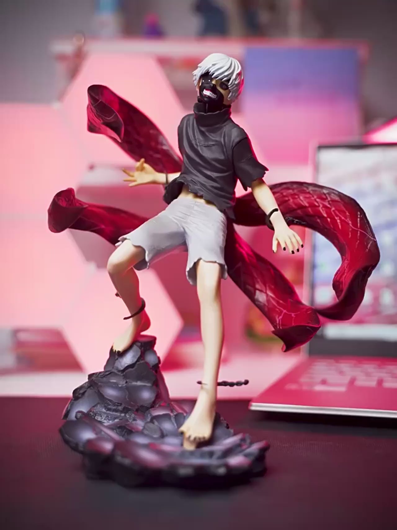 Kaneki Ken Anime Figure, One-Eyed Eyepatch Black Reaper Tokyo Ghoul Figurines 25 CM