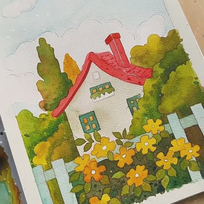 Watercolor Paint Set, 24 Colors 5ml/0.17oz Tubes, Intense Colors for Figure & Landscape