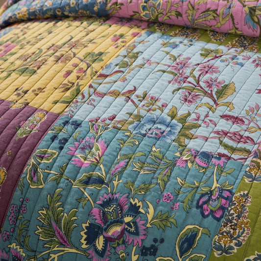 Tache Cotton Bohemian Carnival Garden Quilted Patchwork Bedspread Set (JHW-676)