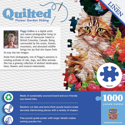 Quilted - Flower Garden Hiding 1000 Piece Puzzle | Masterpieces Puzzles