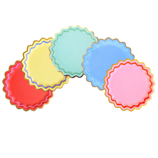 Rainbow Ric Rac Assorted Dinner Plates (10 count)