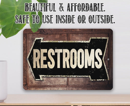 Rest Room - Left or Right - Metal Sign