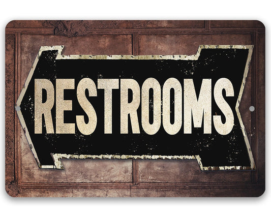 Rest Room - Left or Right - Metal Sign