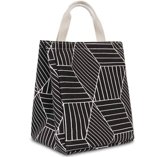 Reusable Lunch Bag Insulated Lunch Box Canvas Fabric with Aluminum Foil