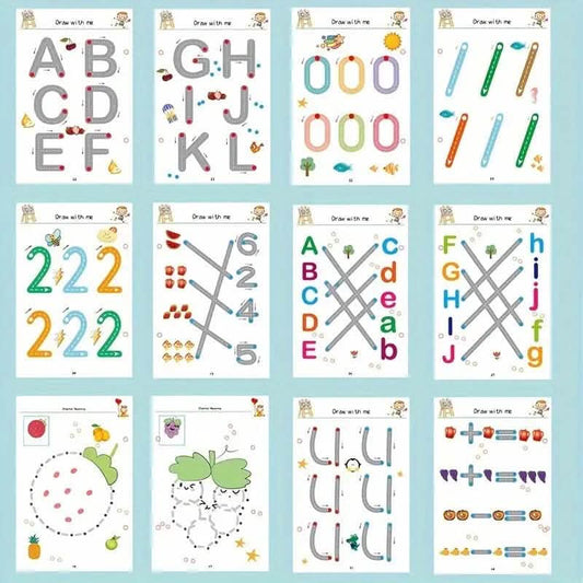Reusable Magic Practice Workbook Set with Erasable Pen and Refills