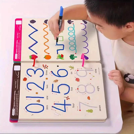 Reusable Magic Practice Workbook Set with Erasable Pen and Refills