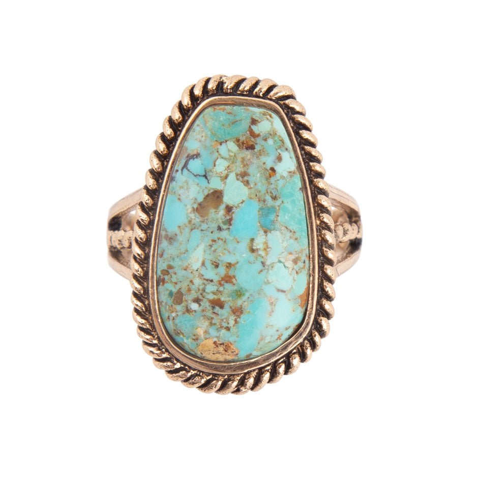 Roped Blue Turquoise Golden Ring Otarealm