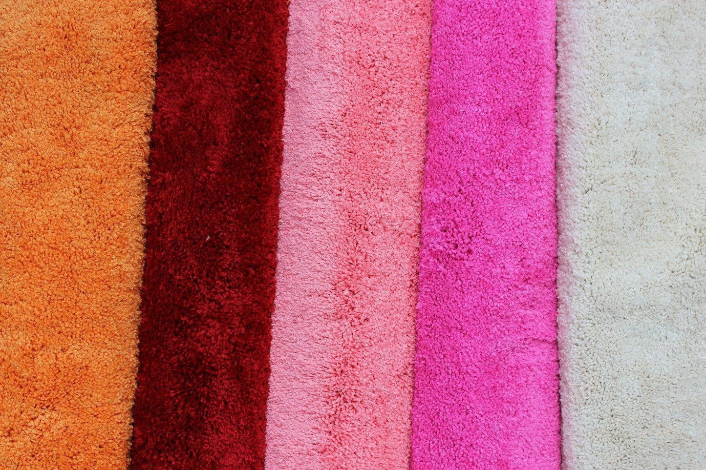 Tache Solid Salmon Coral Pink Thin Rug