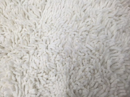 Tache Solid White Ivory 100% Cotton Chenille Runner, Doormats, All Area Rug