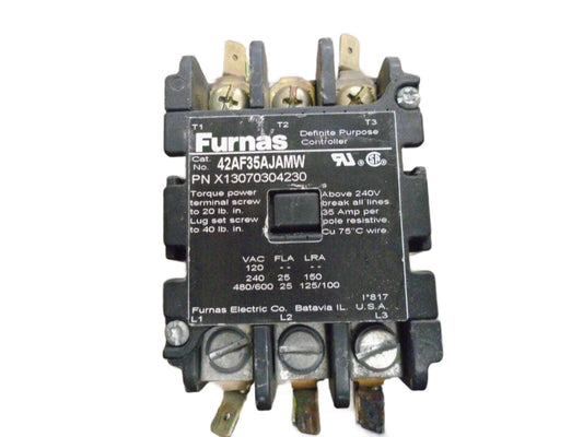 FURNAS ELECTRIC 42BF35AJACW, X13070304200 CONTACTOR 30A 240V 3 POLE UNIT Otarealm
