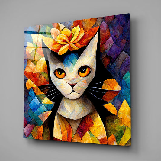 Amigucat Glass Wall Art  || Designers Collection