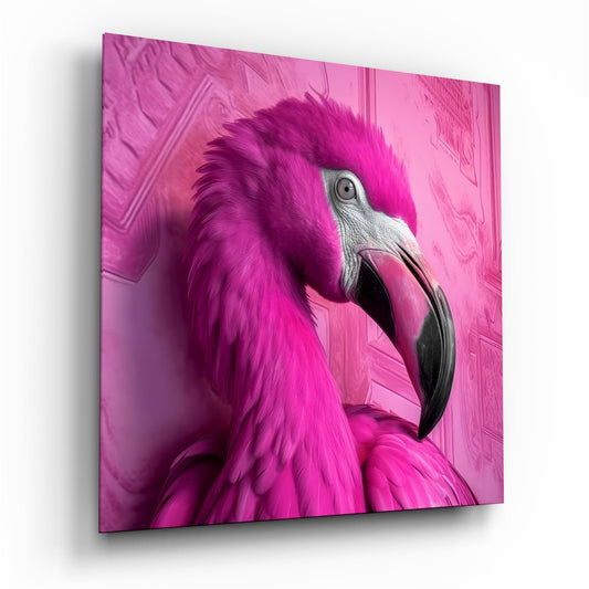 Hot Pink Magenta Flamingo Glass Wall Art