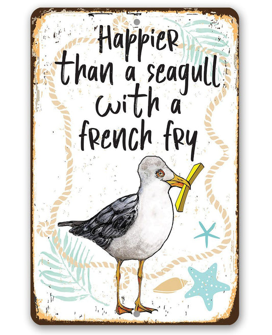 Seagull with French Fry - Metal Sign