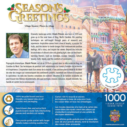 Season's Greetings - Village Square 1000 Piece Puzzle by Masterpieces