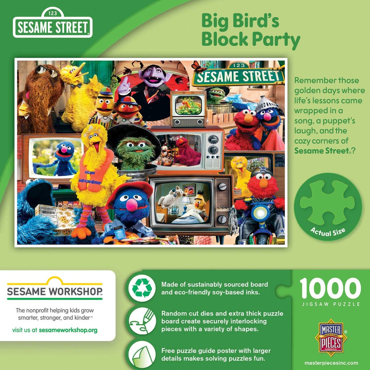 Sesame Street - Big Bird's Block Party 1000 Piece Puzzle by Masterpieces Puzzles