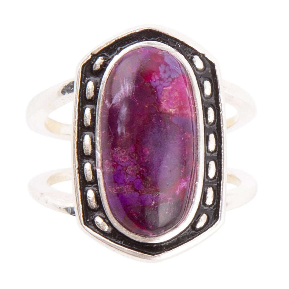 Shielded Purple Turquoise and Sterling Silver Ring Otarealm