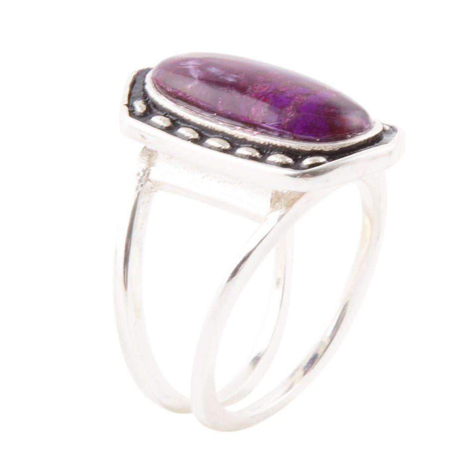 Shielded Purple Turquoise and Sterling Silver Ring Otarealm