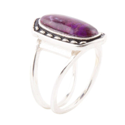 Shielded Purple Turquoise and Sterling Silver Ring Otarealm