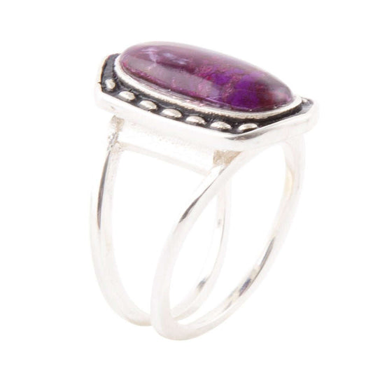 Shielded Purple Turquoise and Sterling Silver Ring Otarealm