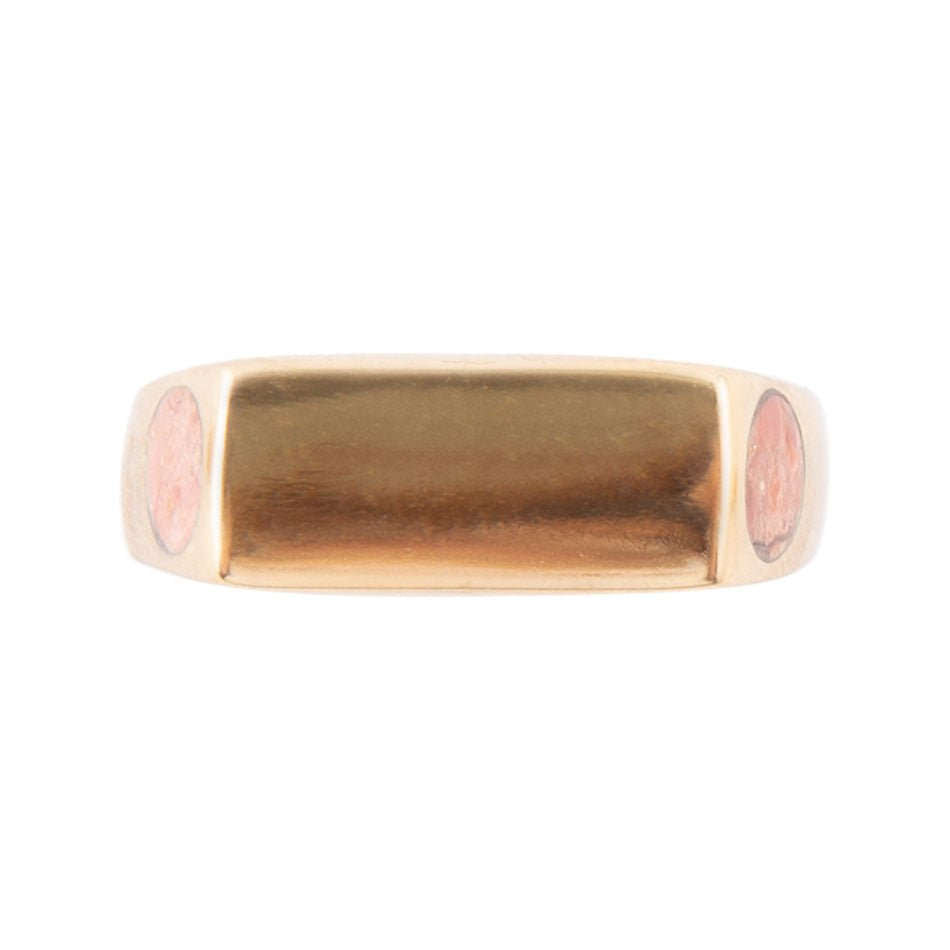 Signet Orange Sponge Coral and Bronze In The Hole Ring Otarealm