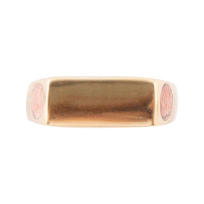 Signet Orange Sponge Coral and Bronze In The Hole Ring Otarealm