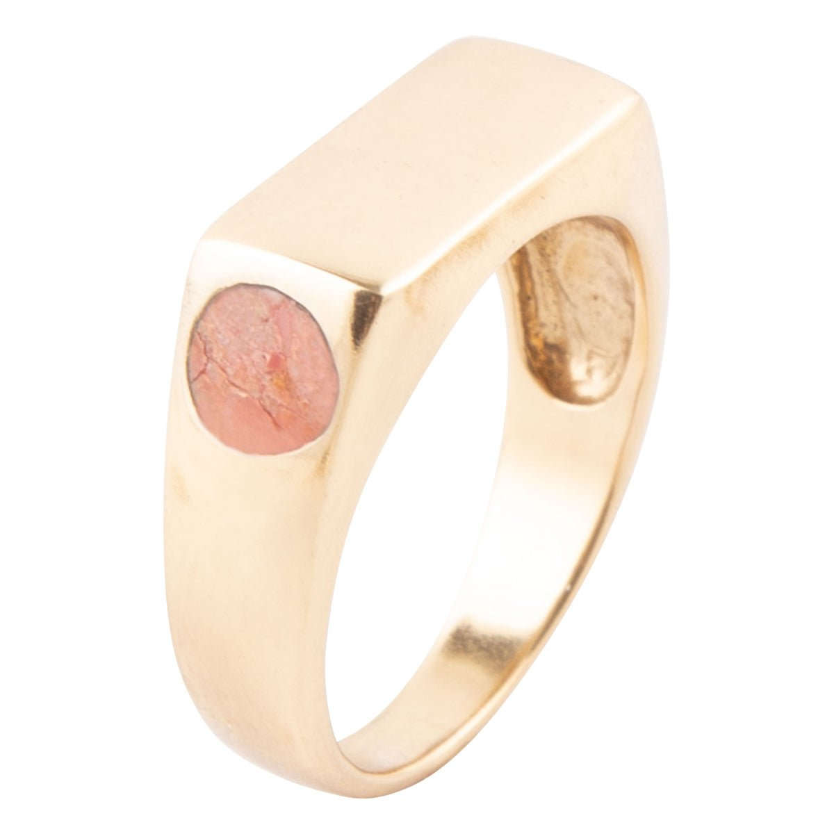 Signet Orange Sponge Coral and Bronze In The Hole Ring Otarealm