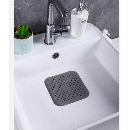 Silicone Drain Hair Catcher – Square Sink Strainer with Suction