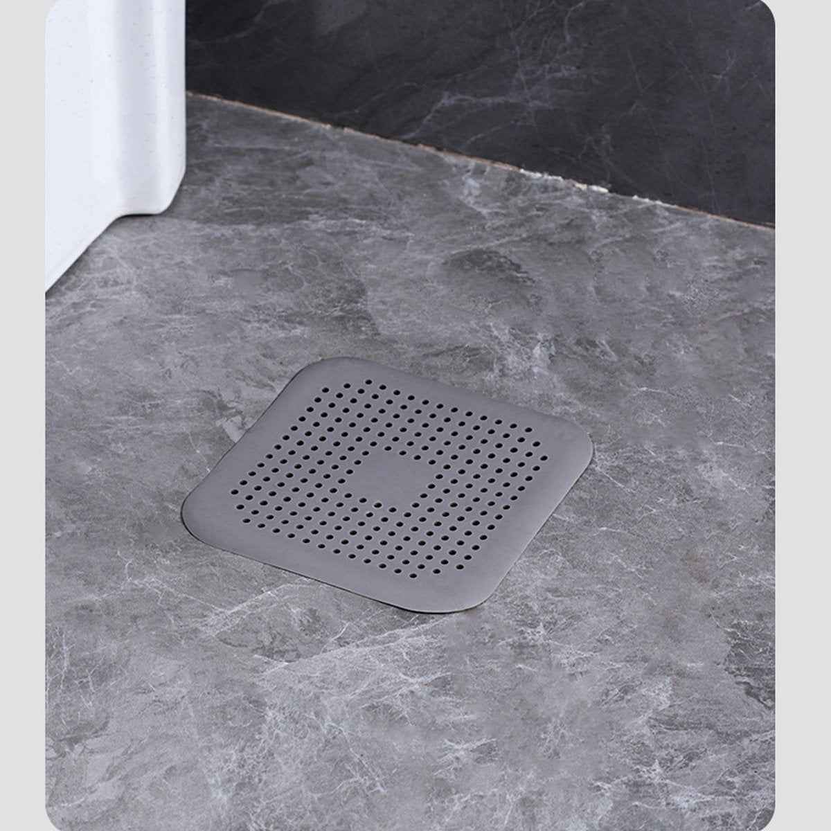 Silicone Drain Hair Catcher – Square Sink Strainer with Suction