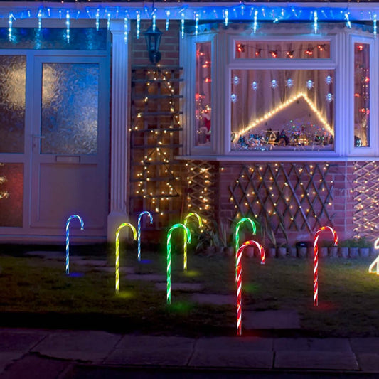 Solar Christmas Candy Cane Light IP55 Waterproof Stake Light Otarealm