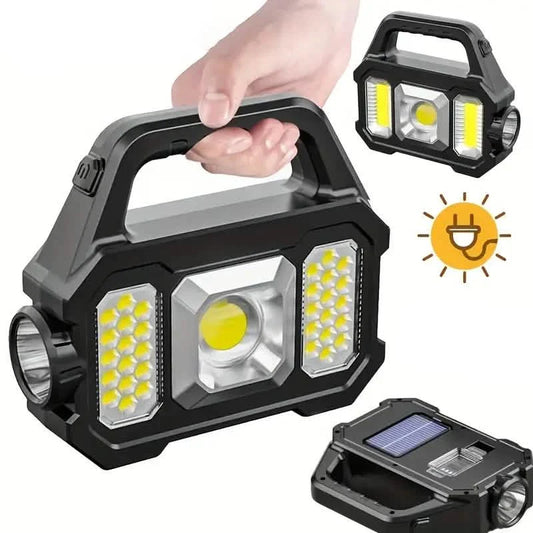 Solar Portable Flashlight & Handheld Searchlight with Side Lights Otarealm