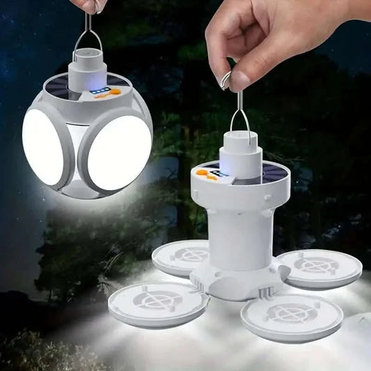 Solar USB Rechargeable LED Bulb Lights With Power Display Otarealm