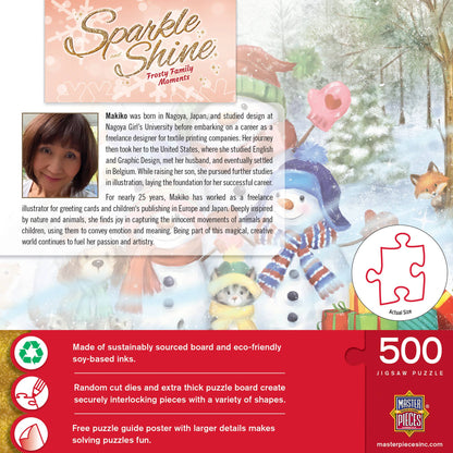 Sparkle & Shine - Frosty Family Moments 500 Piece Glitter Jigsaw Puzzle | Masterpieces Puzzles