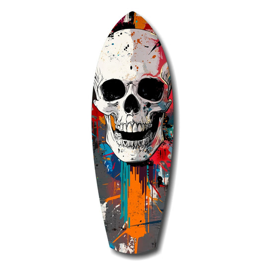 Skull in the Street Art Glass Wall Art