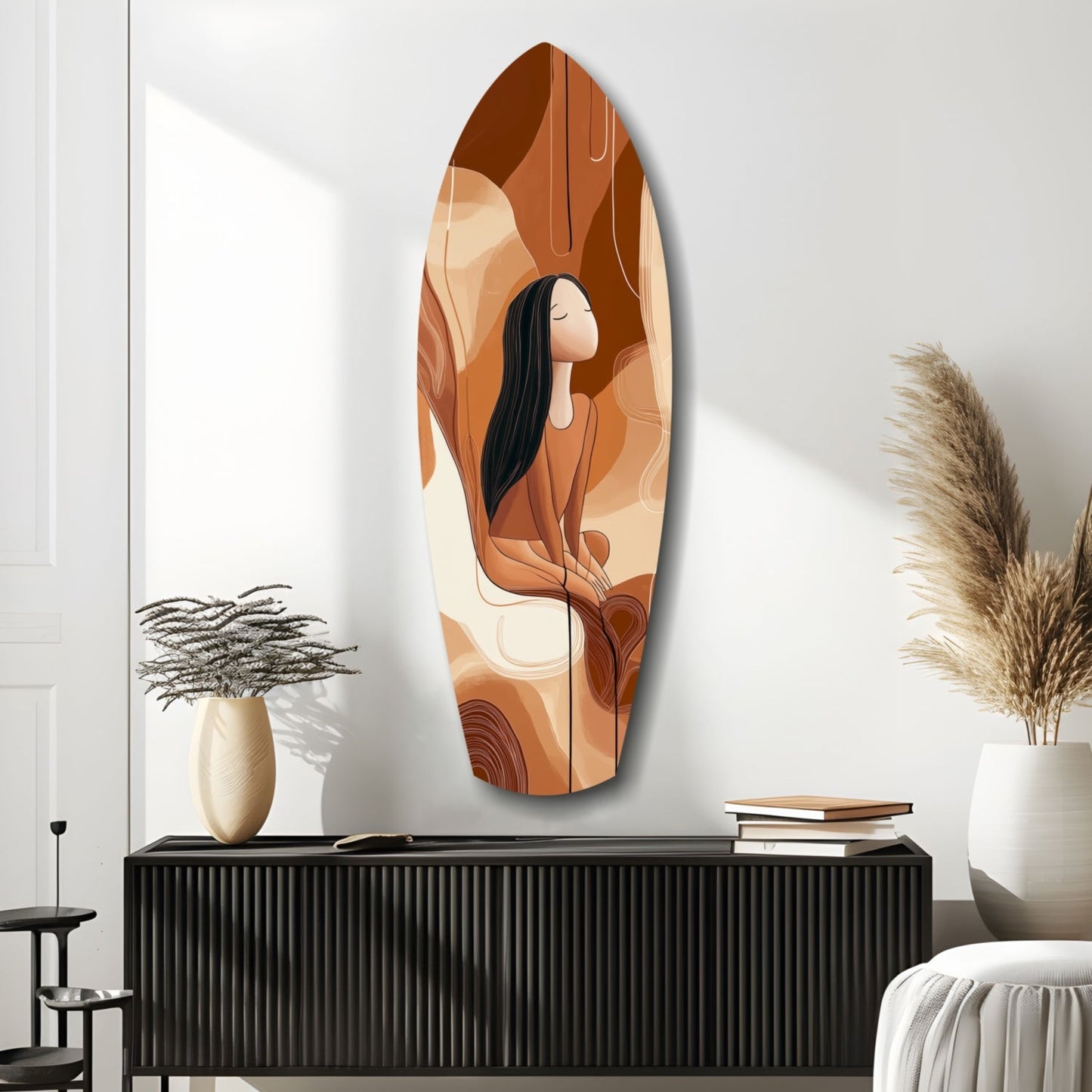 Listening the Waves Glass Wall Art