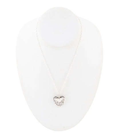 Sterling Silver Engraved Heart Pendant Neckalce Otarealm