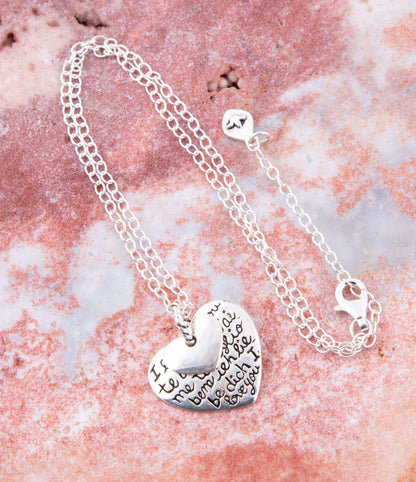 Sterling Silver Engraved Heart Pendant Neckalce Otarealm