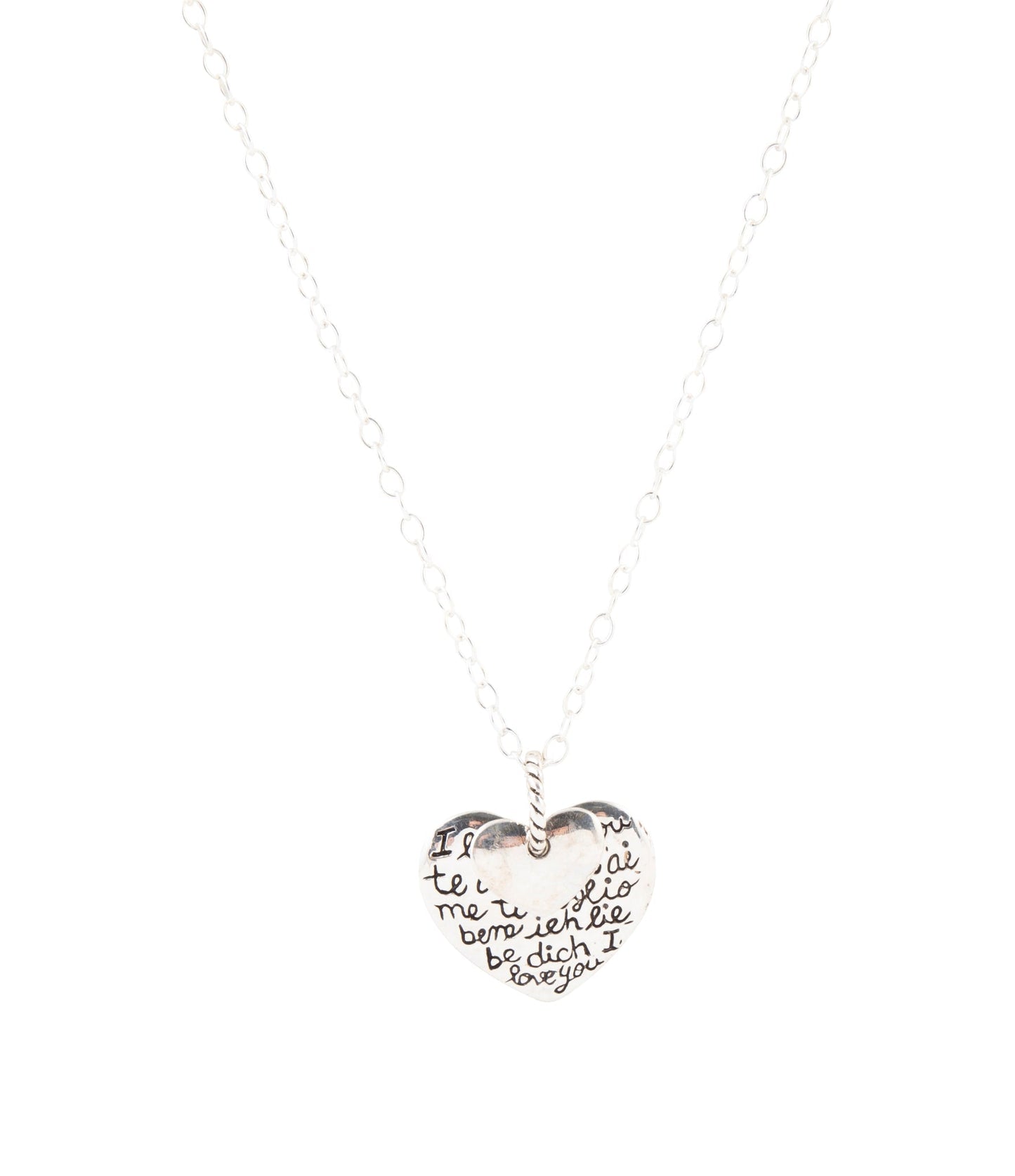 Sterling Silver Engraved Heart Pendant Neckalce Otarealm