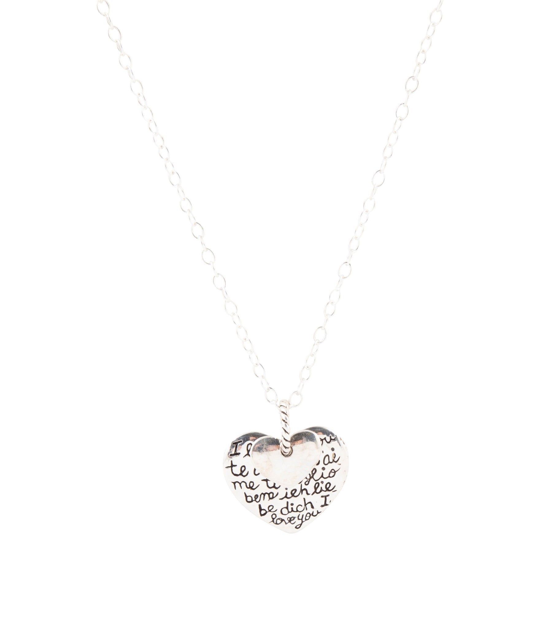 Sterling Silver Engraved Heart Pendant Neckalce Otarealm